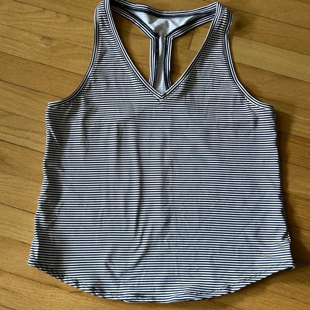 Southern Tide Navy/White striped Backless Sleeveless Tank Top